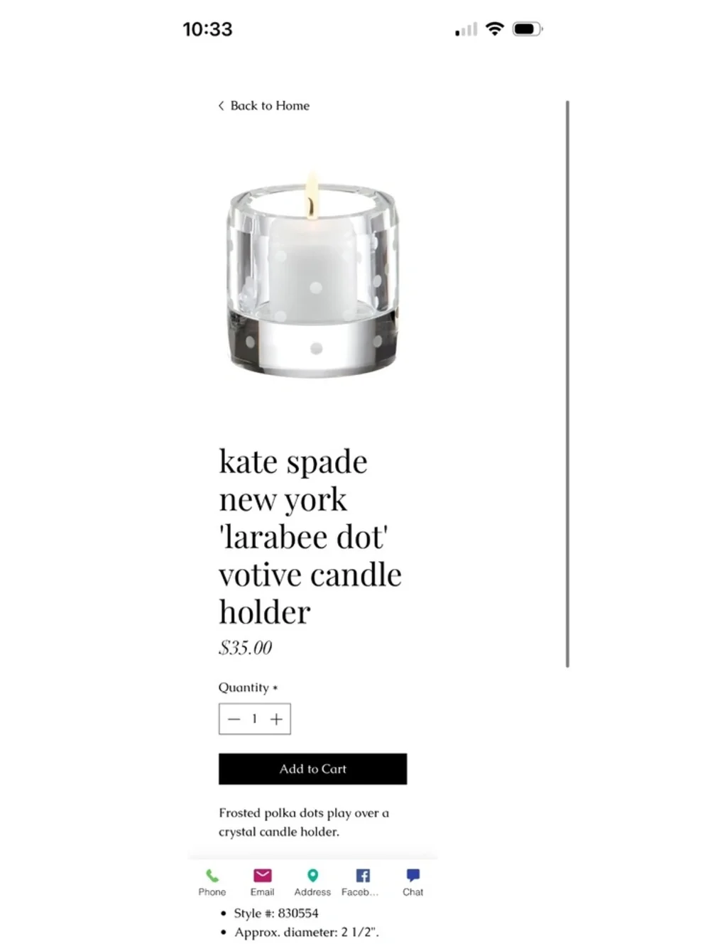 Kate Spade New York Lenox Polka Dot Glass Candle Holder